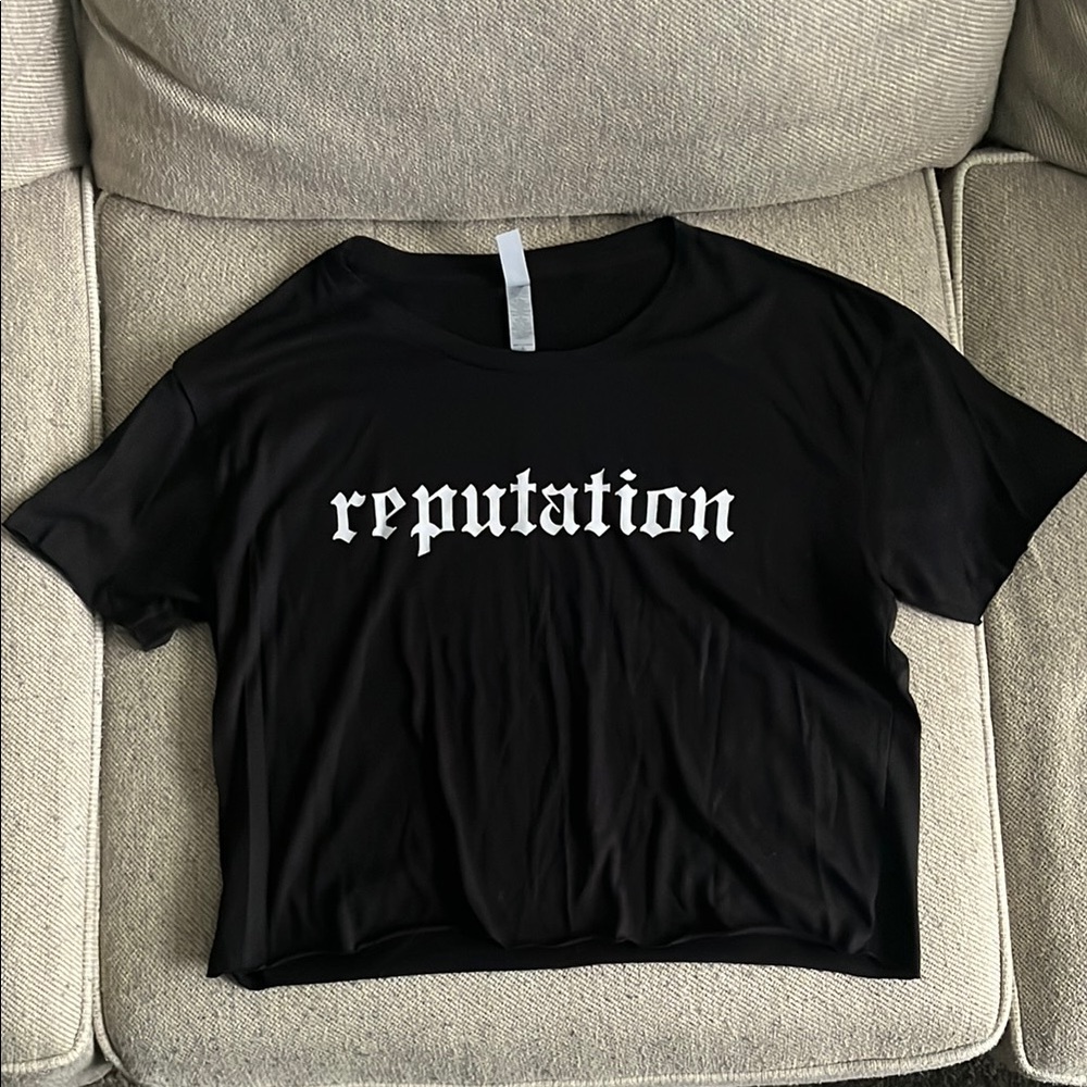 Next Level Apparel Black Crop Short Sleeve Tee